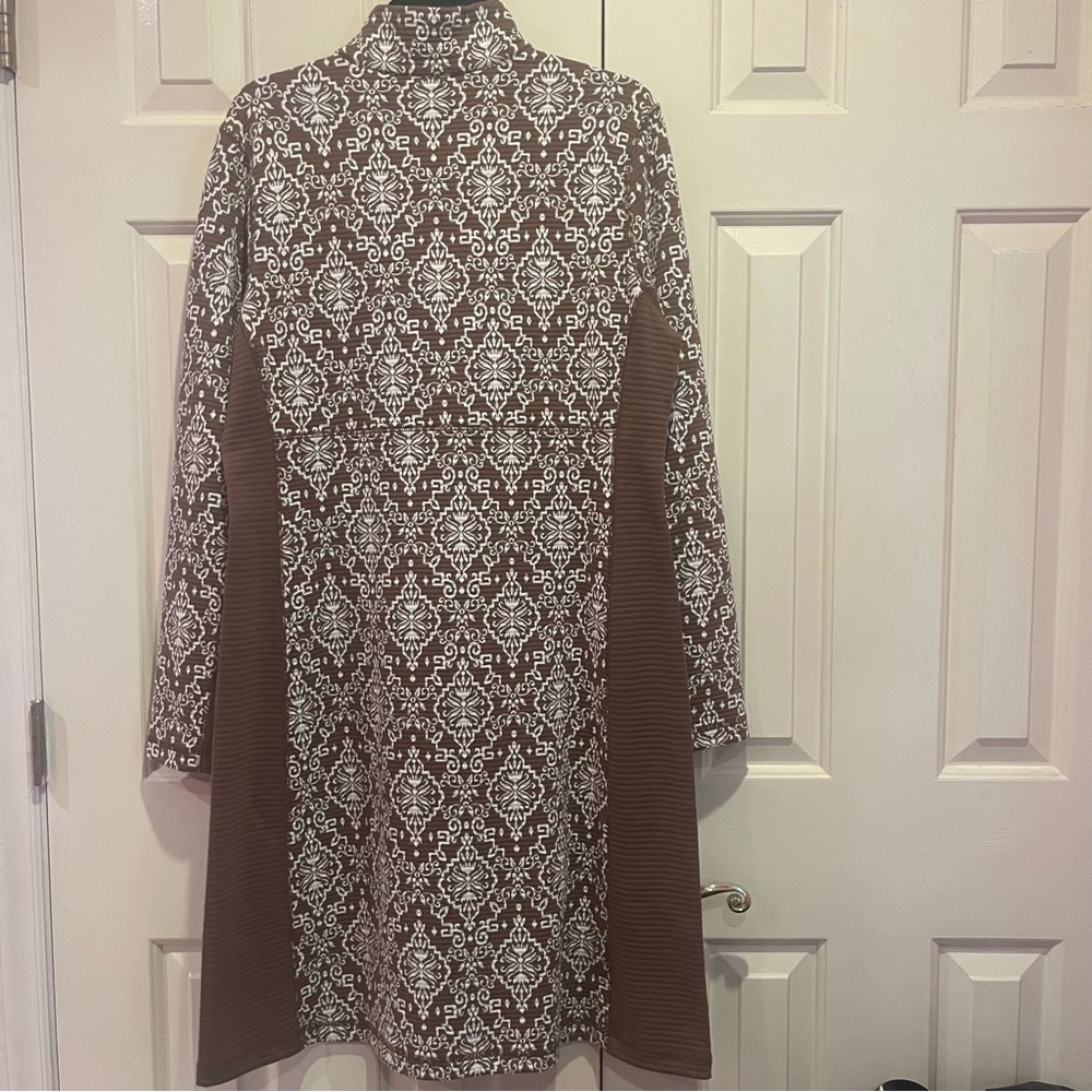 Sahalie Jacquard Dress long sleeve Abstract print zip Size XL - Picture 5 of 5